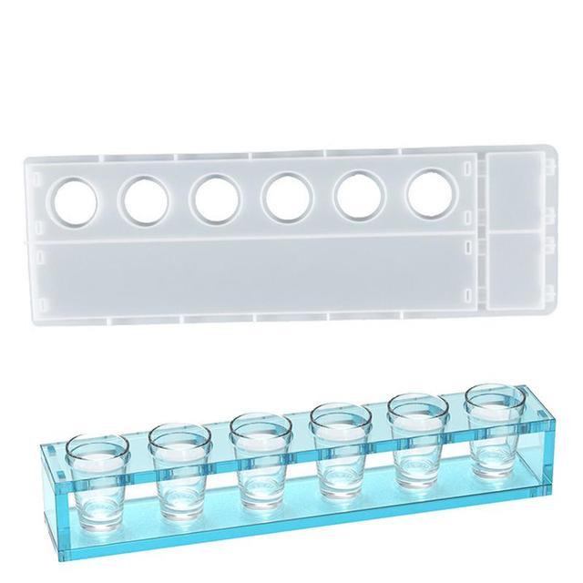 Resin Shot Glass Molds Silicone Shot Glass Serving Tray Mould For